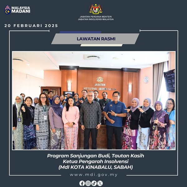 20 Februari 2025 | Program Sanjung Budi, Tautan Kasih Ketua Pengarah Insolvensi Di Cawangan Kota Kinabalu, Sabah