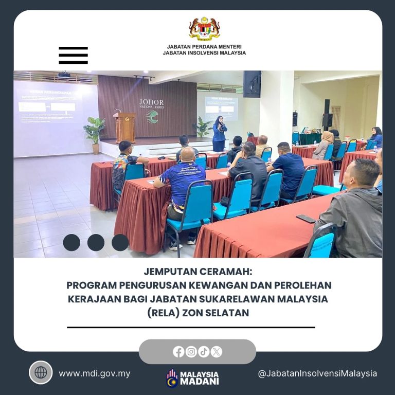 23 Jun 2025 | Jemputan Ceramah : Program Pengurusan Kewangan dan Perolehan Kerajaan anjuran Jabatan Sukarelawan Malaysia (RELA) Zon Selatan