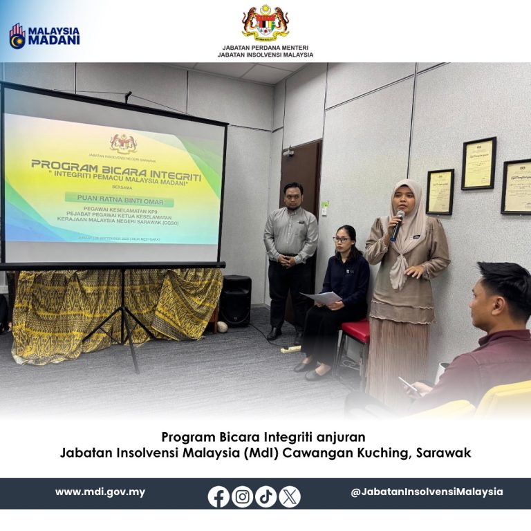 26 Sept 2025 | Program Bicara Integriti Anjuran Jabatan Insolvensi Malaysia (MdI) Cawangan Kuching