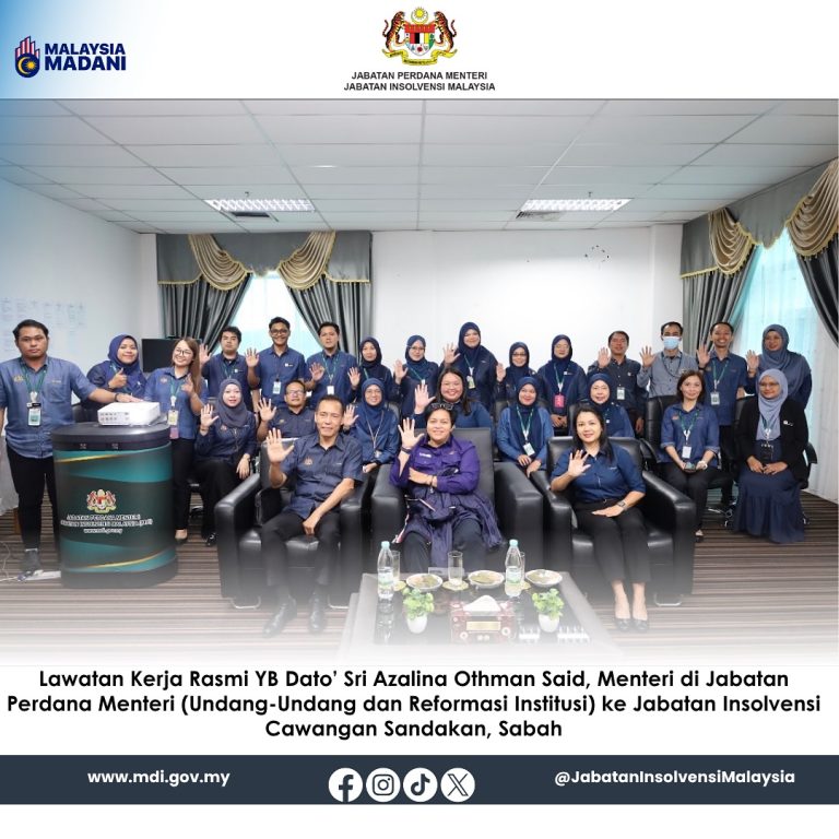 19 Nov 2025 | Lawatan Kerja Rasmi YB Dato’ Sri Azalina Othman Said ke Jabatan Insolvensi Malaysia (MdI) Cawangan Sandakan