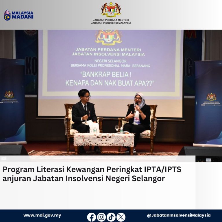 15 Jan 2026 | Program Literasi Kewangan Peringkat IPTA/IPTS Anjuran Jabatan Insolvensi Malaysia (MdI) Negeri Selangor