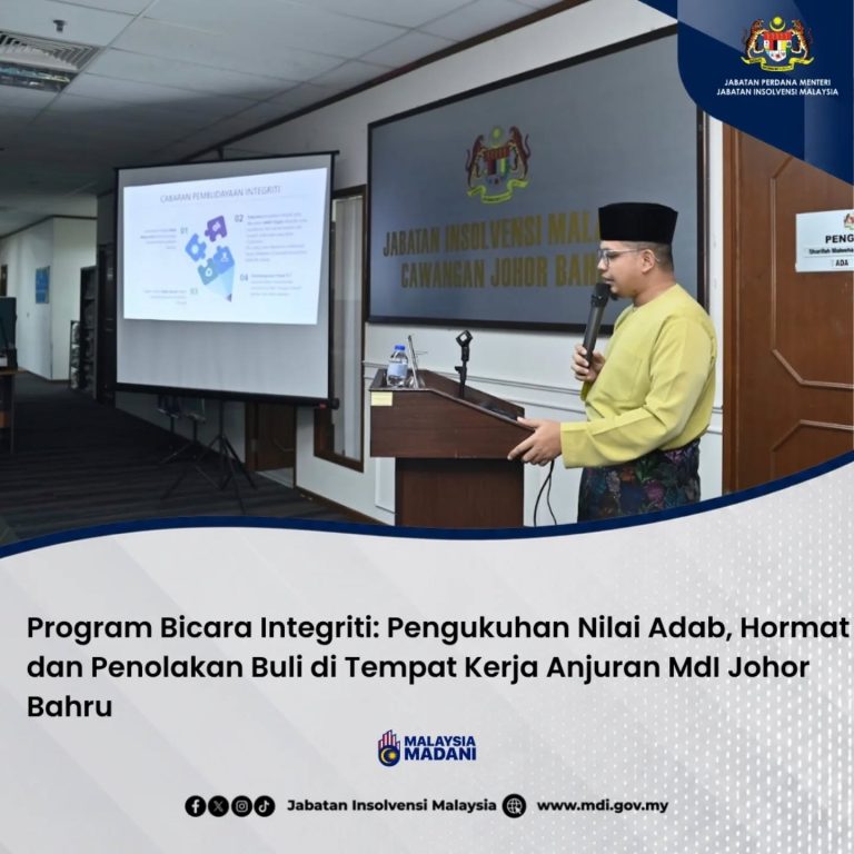 28 April 2026 | Program Bicara Integriti : Pengukuhan Nilai Adab, Hormat dan Penolakan Buli di Tempat Kerja Anjuran MdI Johor Bahru